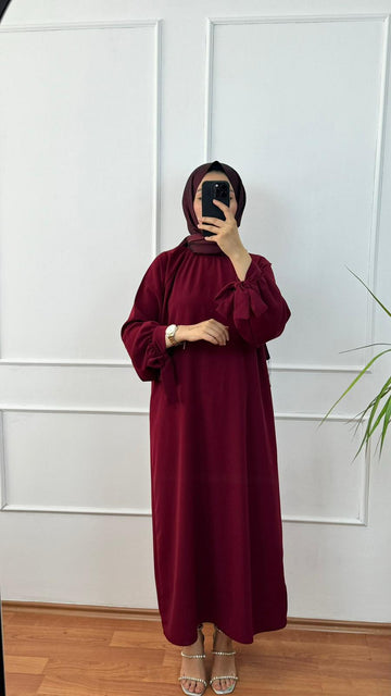 Bordo Sare Elbise