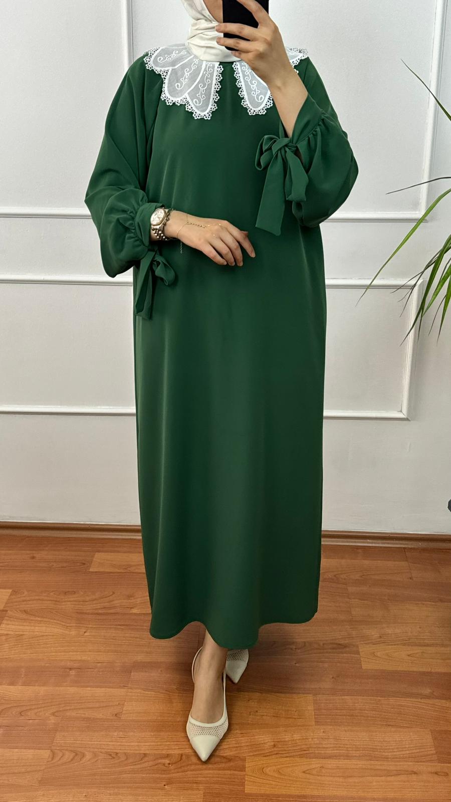 Çağla Yeşili Sare Elbise
