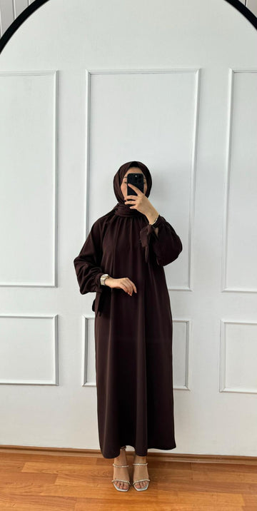 Kahverengi Sare Elbise