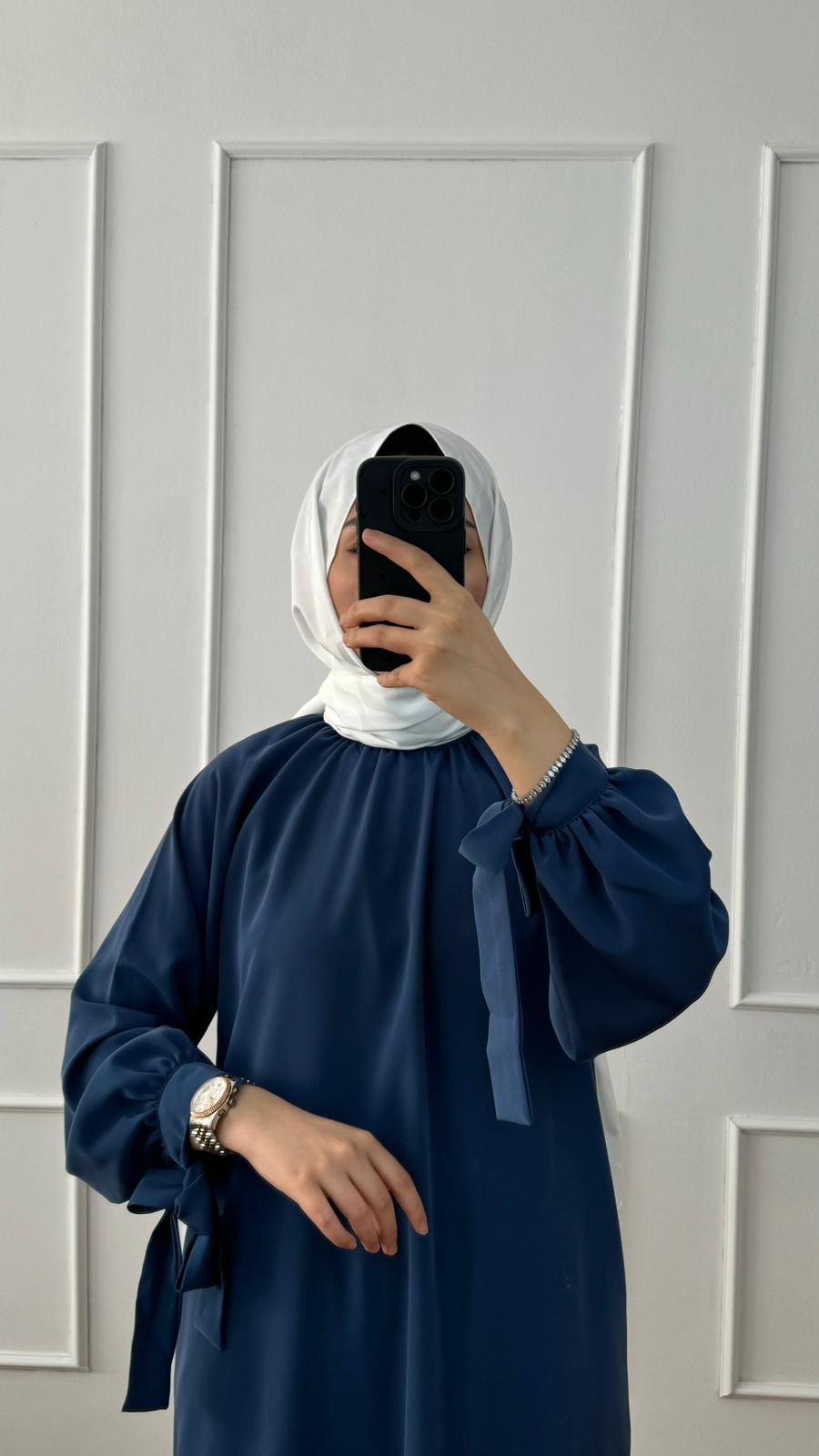 Tatlı Mavi Sare Elbise