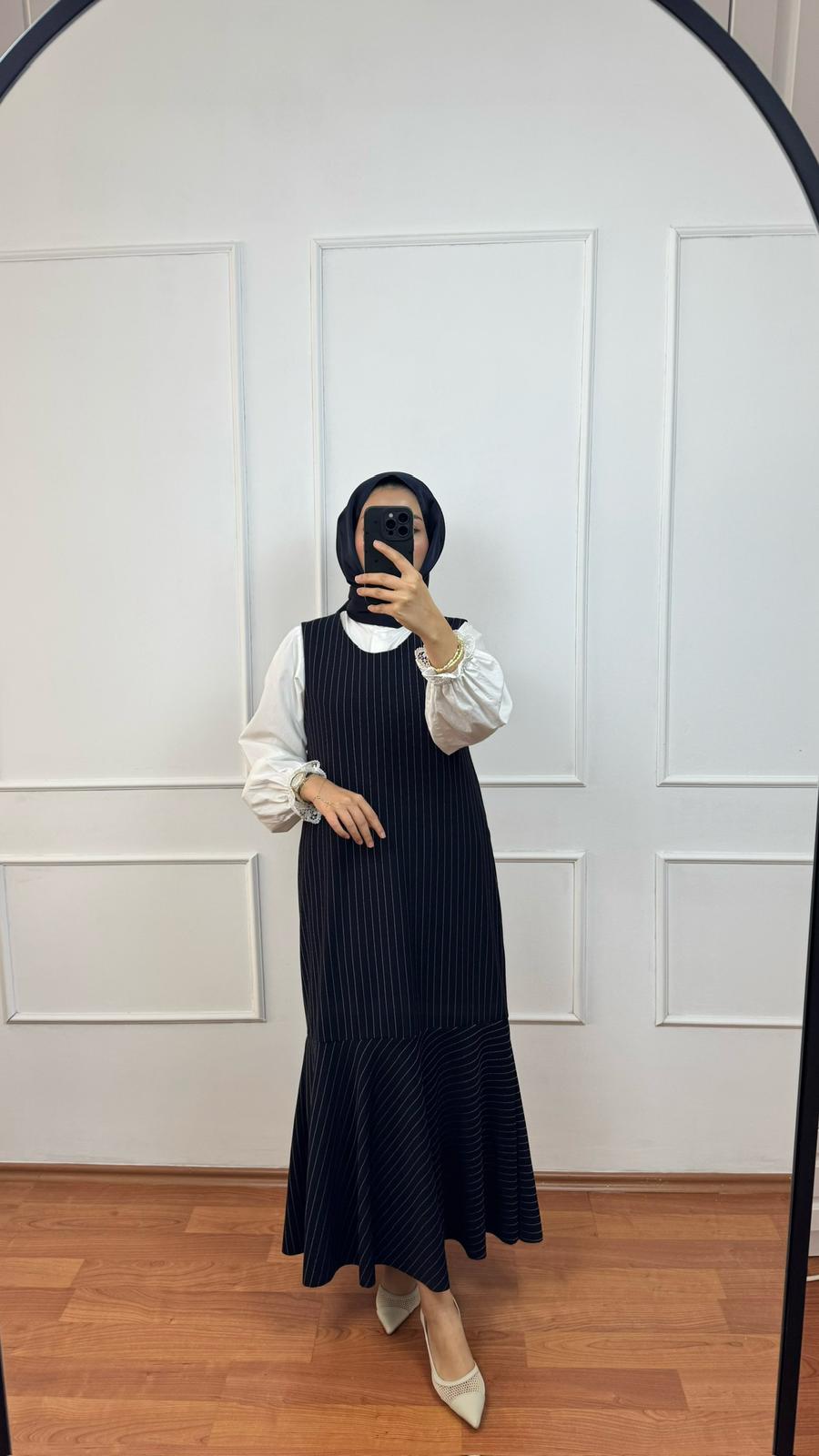 Lacivert Jile Elbise