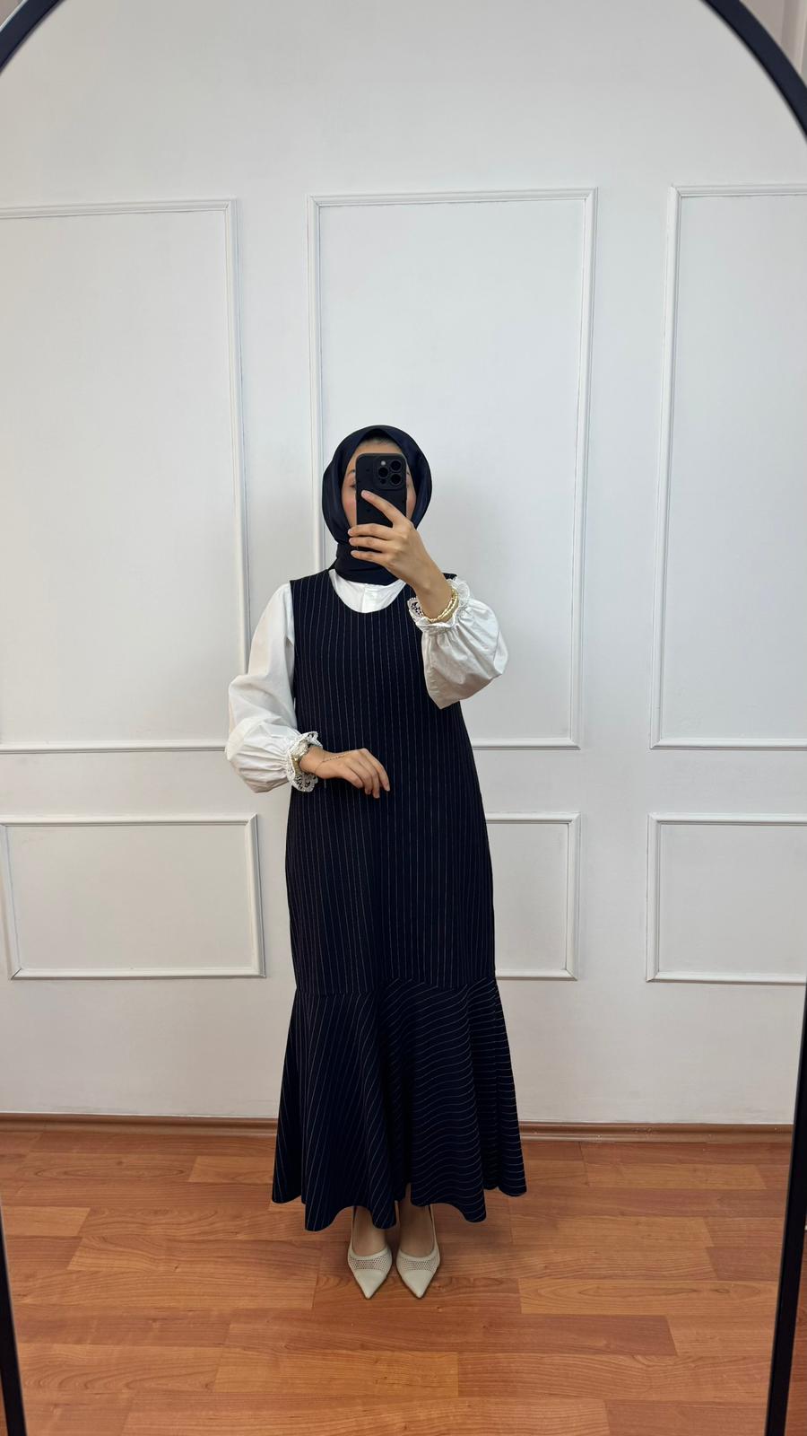 Lacivert Jile Elbise