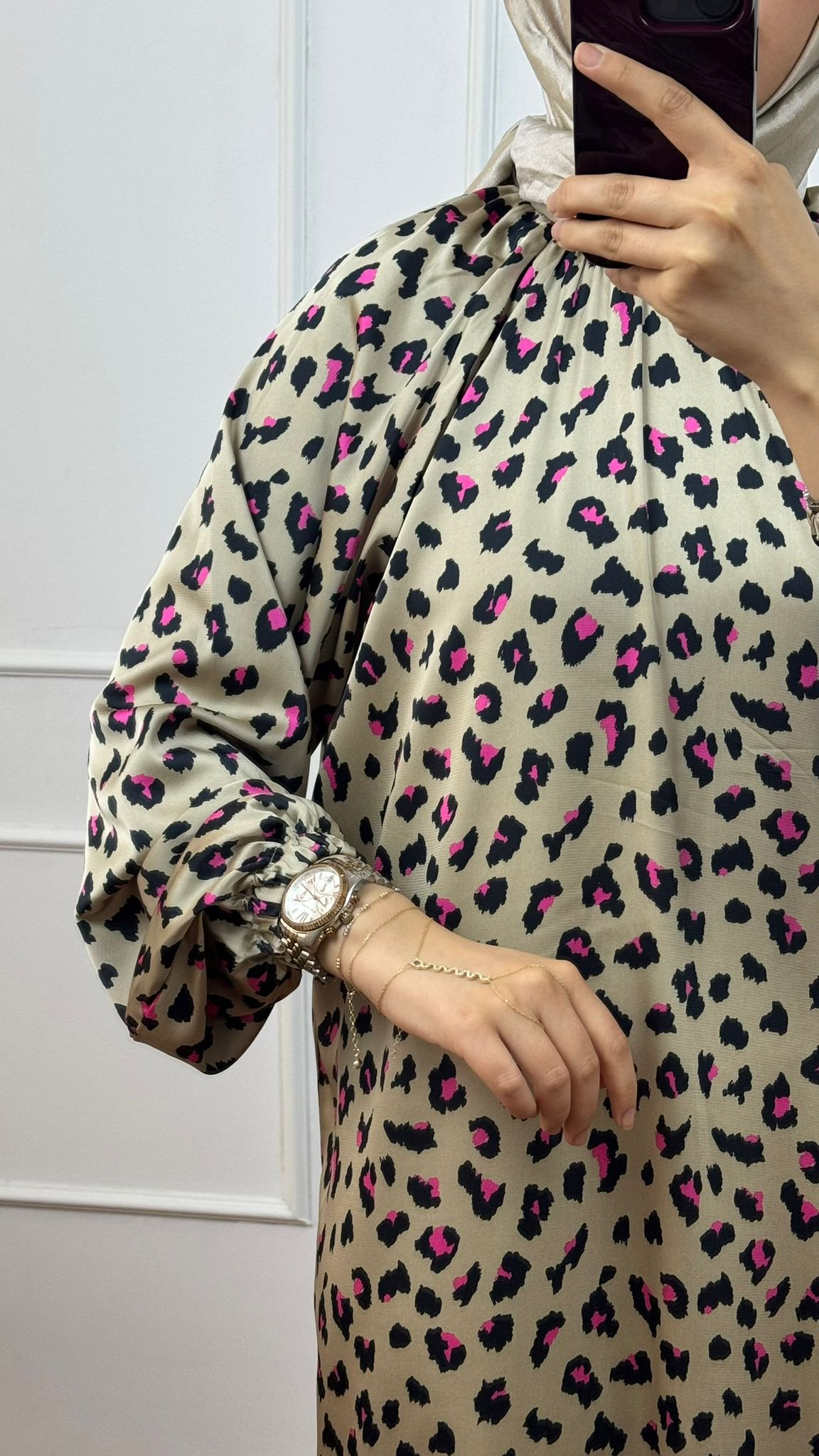 Pembe Leopar Elbise
