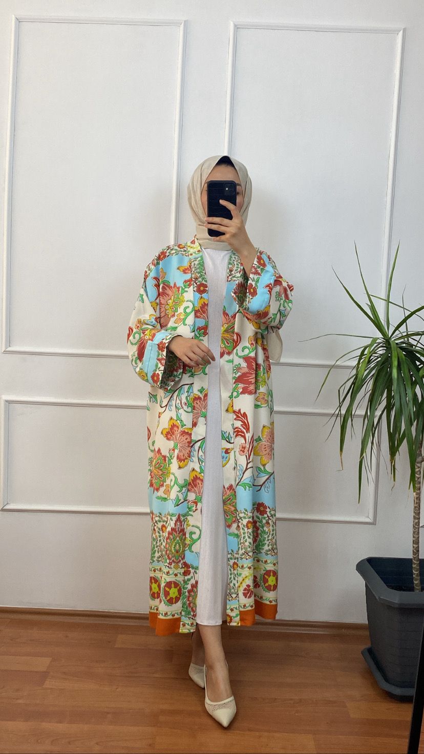 Turuncu Helin Kimono