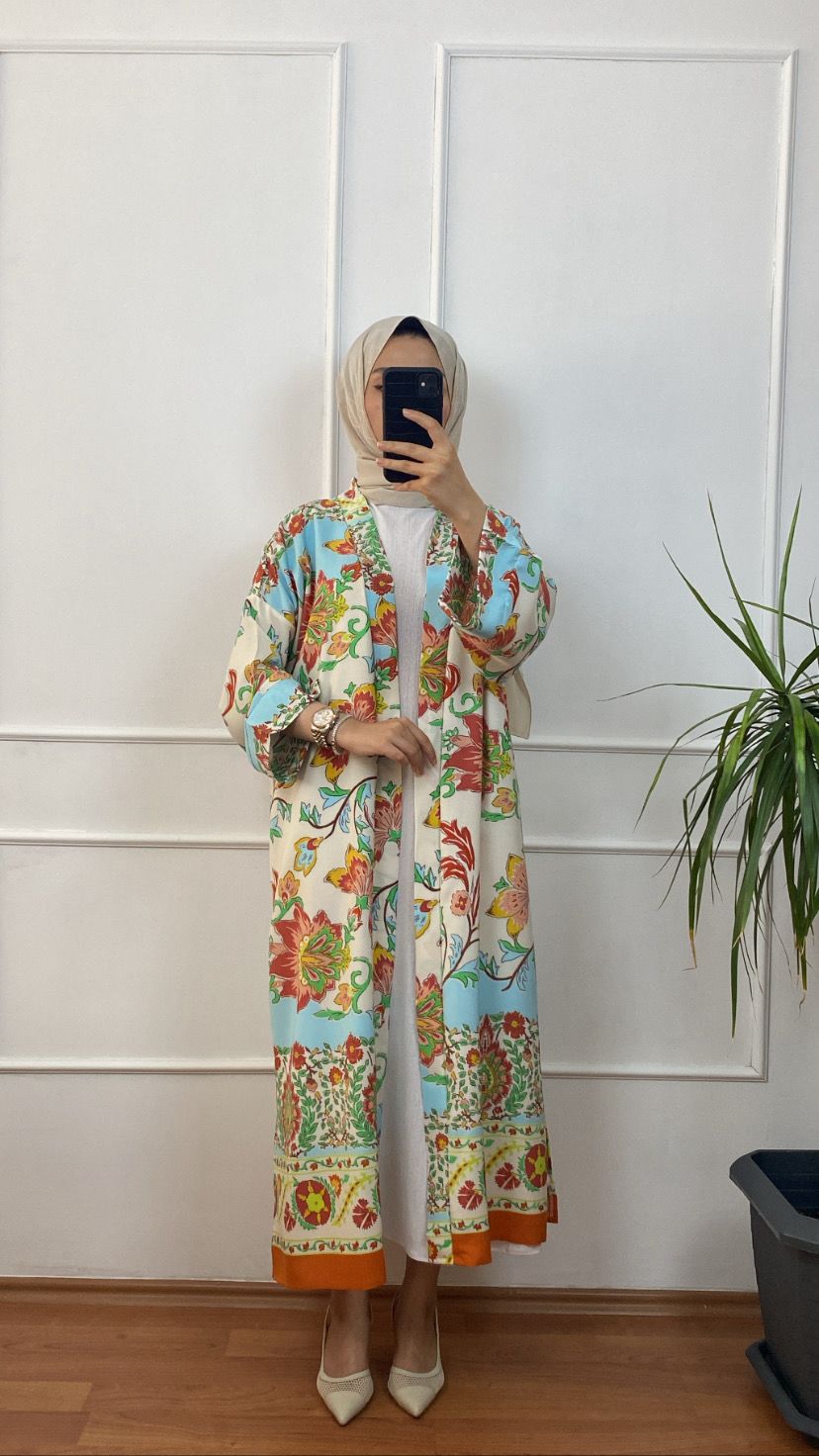 Turuncu Helin Kimono
