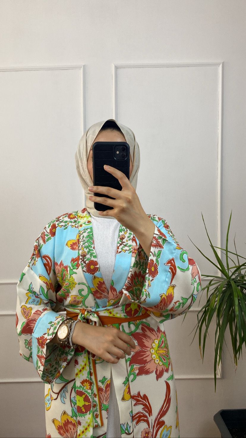 Turuncu Helin Kimono
