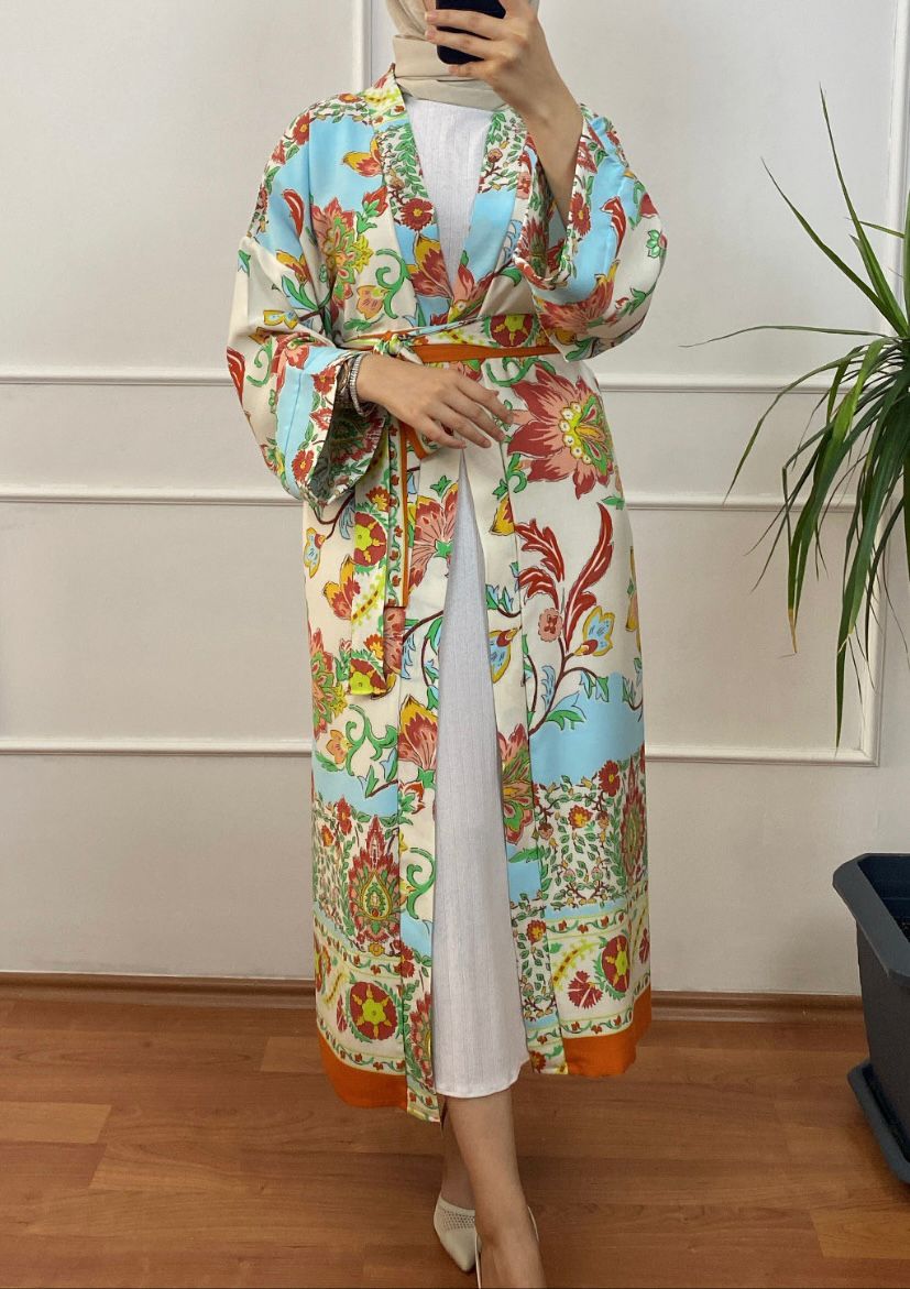 Turuncu Helin Kimono