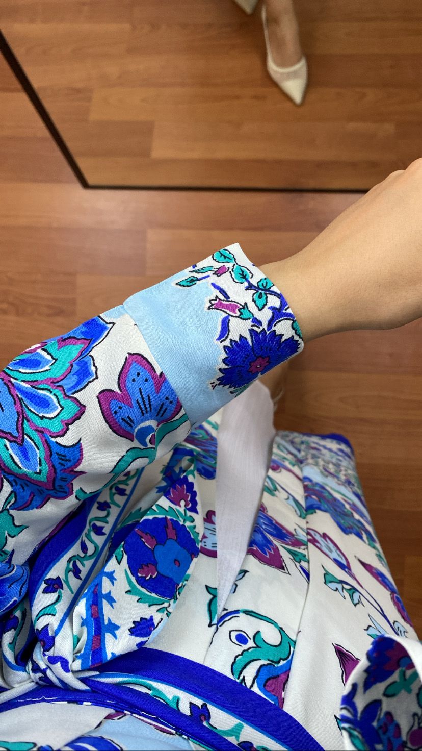 Mavi Helin Kimono