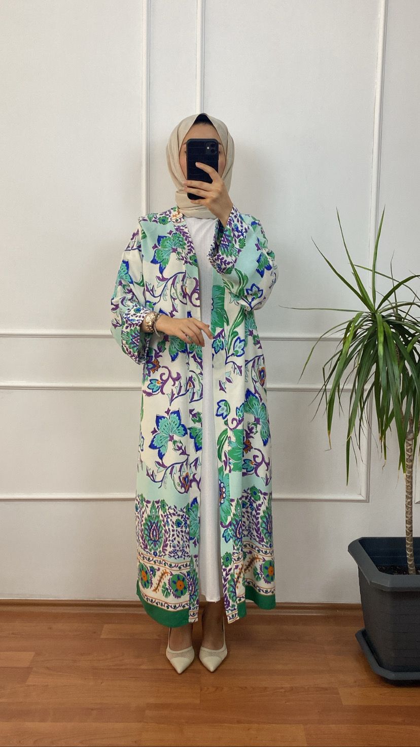 Yeşil Helin Kimono