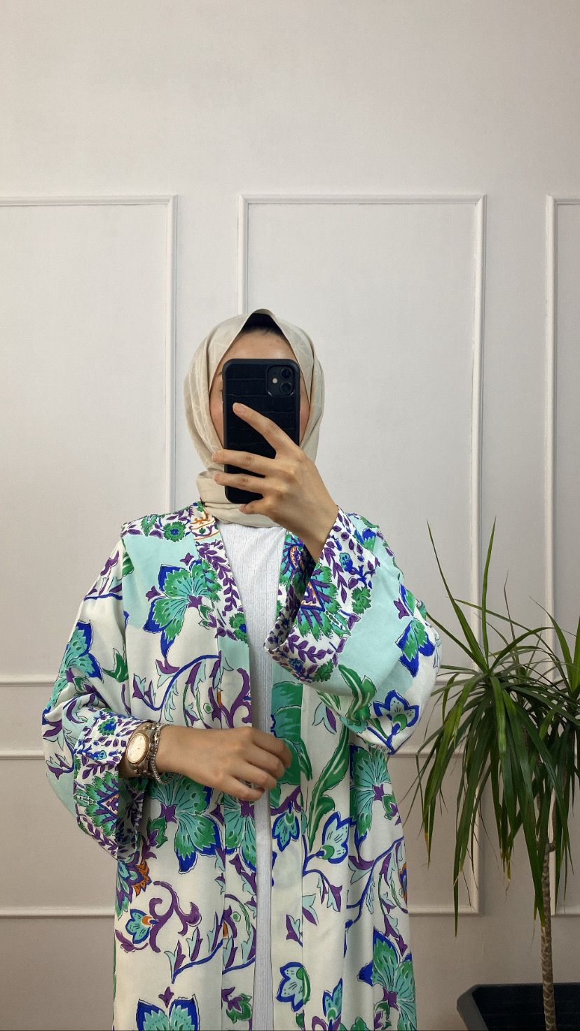 Yeşil Helin Kimono
