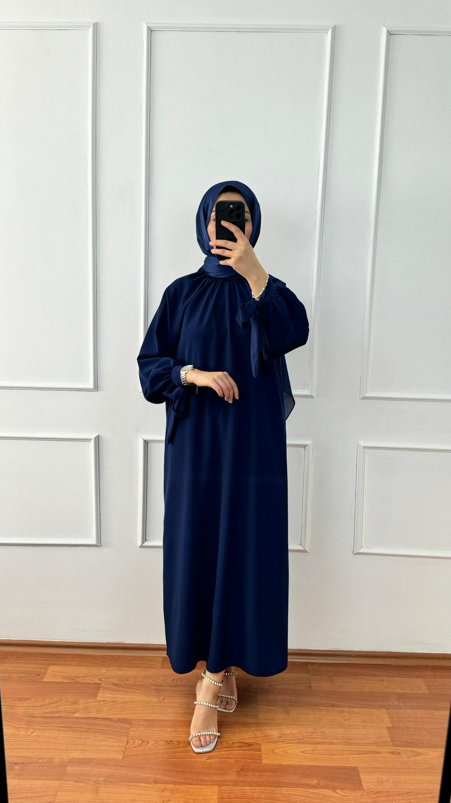 Tatlı Mavi Sare Elbise