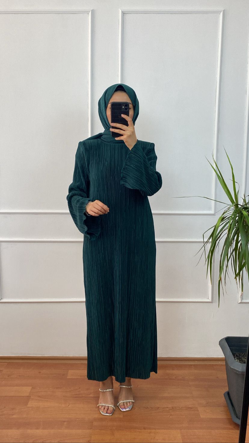 Zümrüt Yeşili Ahel Elbise