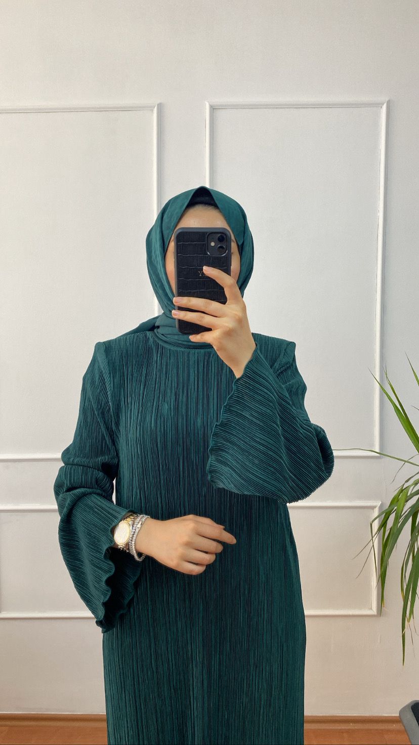 Zümrüt Yeşili Ahel Elbise