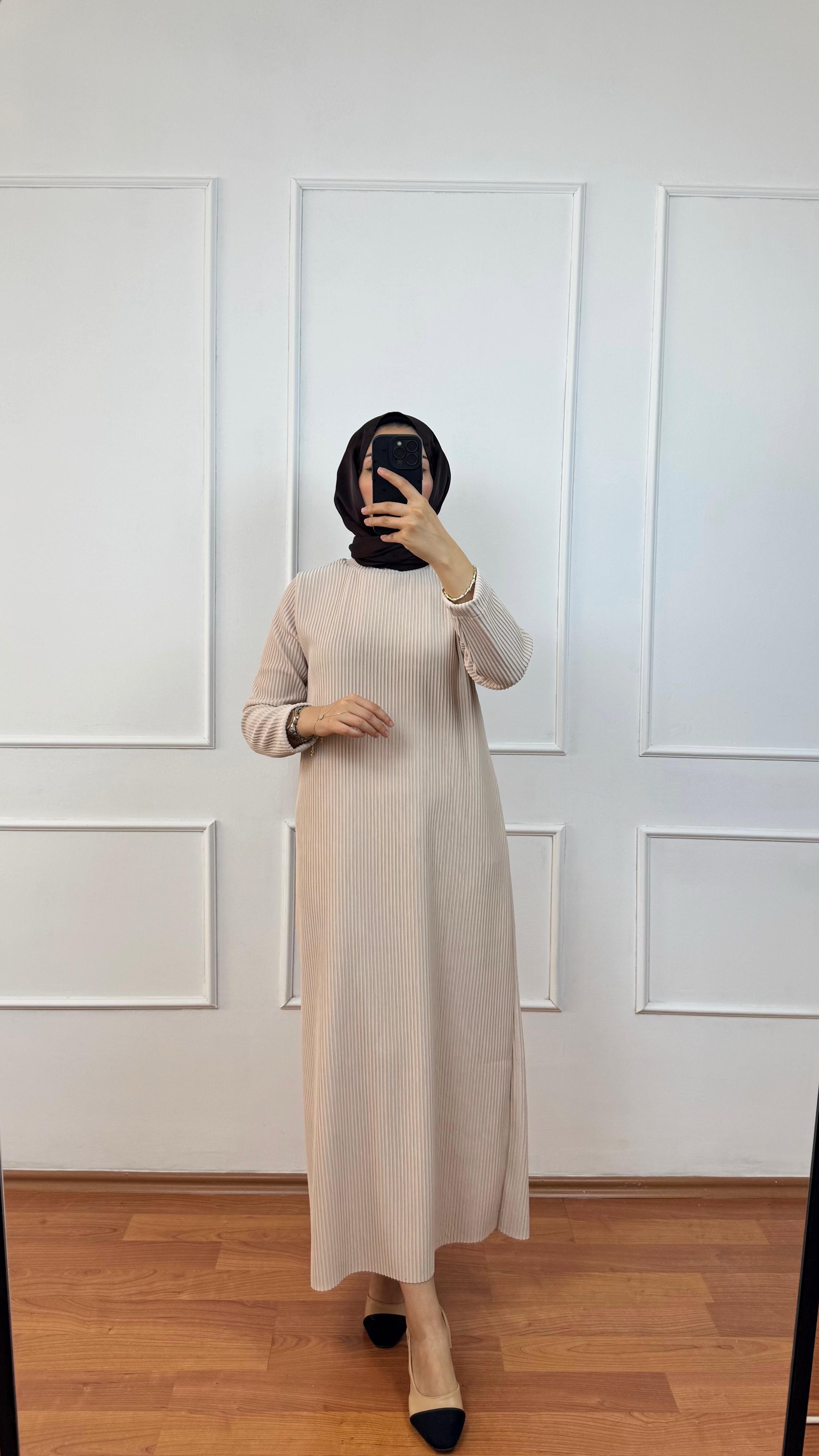 Lacivert Fitilli Elbise