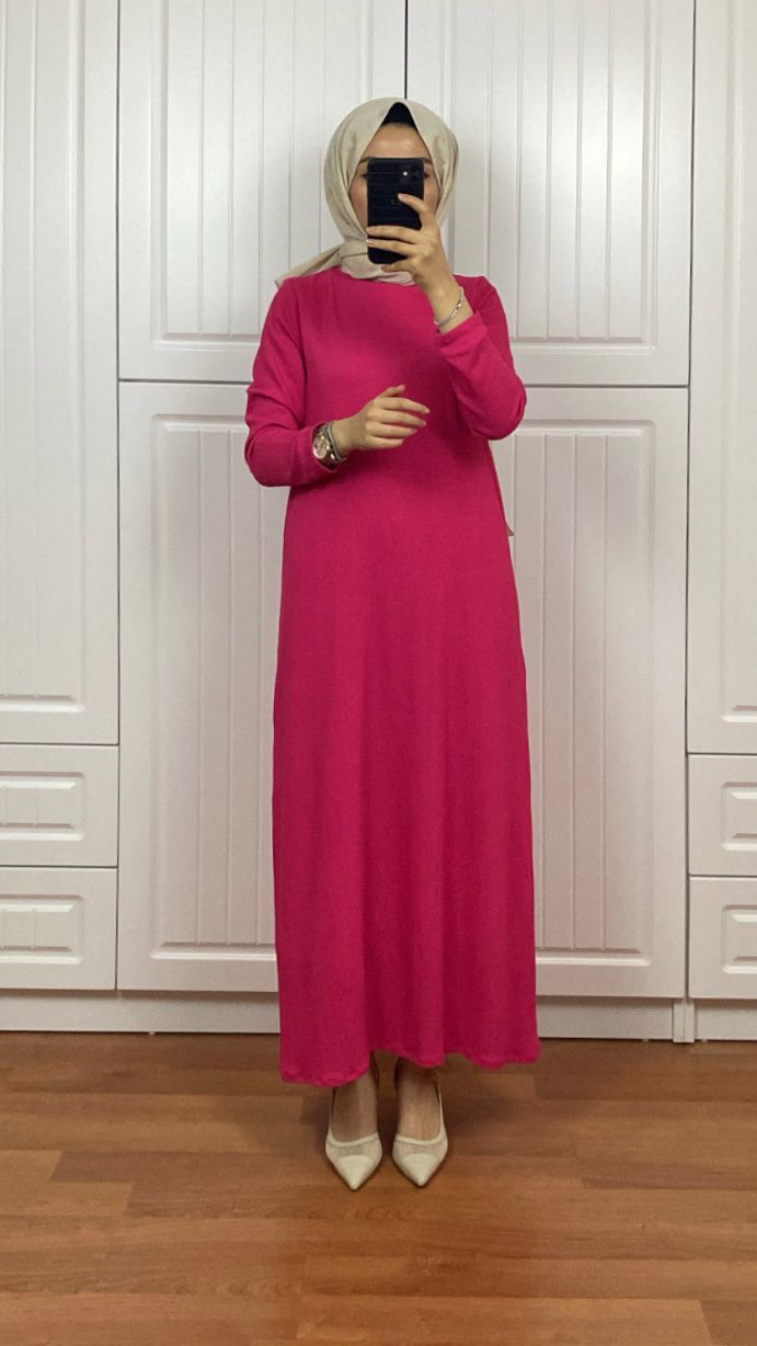 Badem Yeşili Kırınkıl Elbise