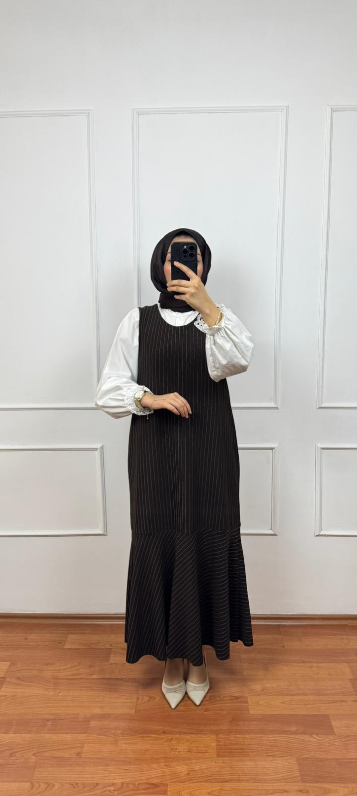 Kahverengi Jile Elbise