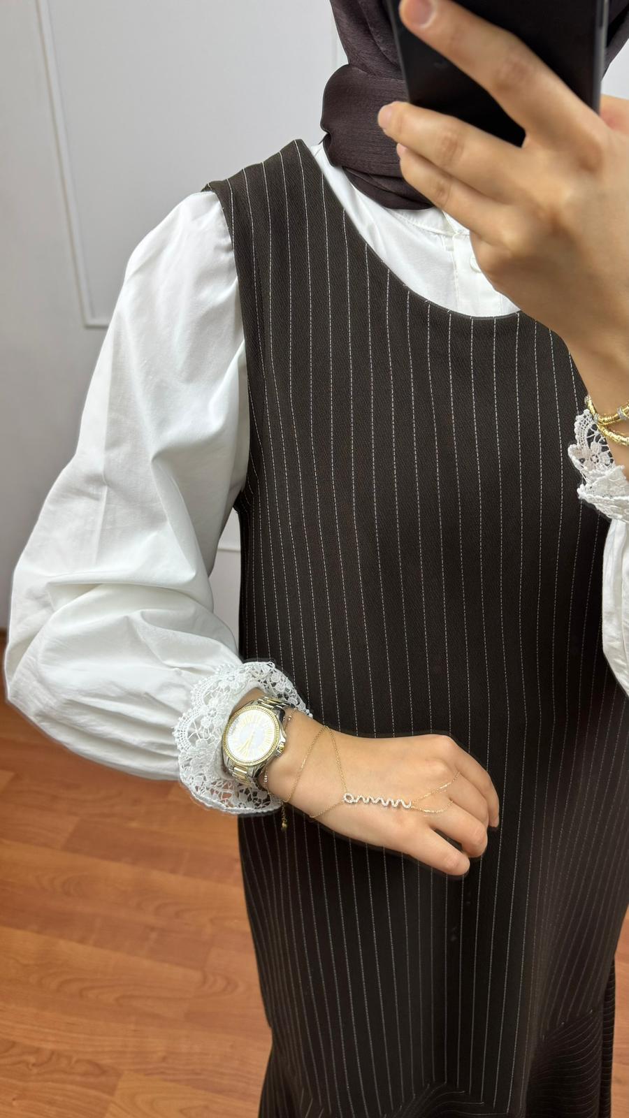 Kahverengi Jile Elbise