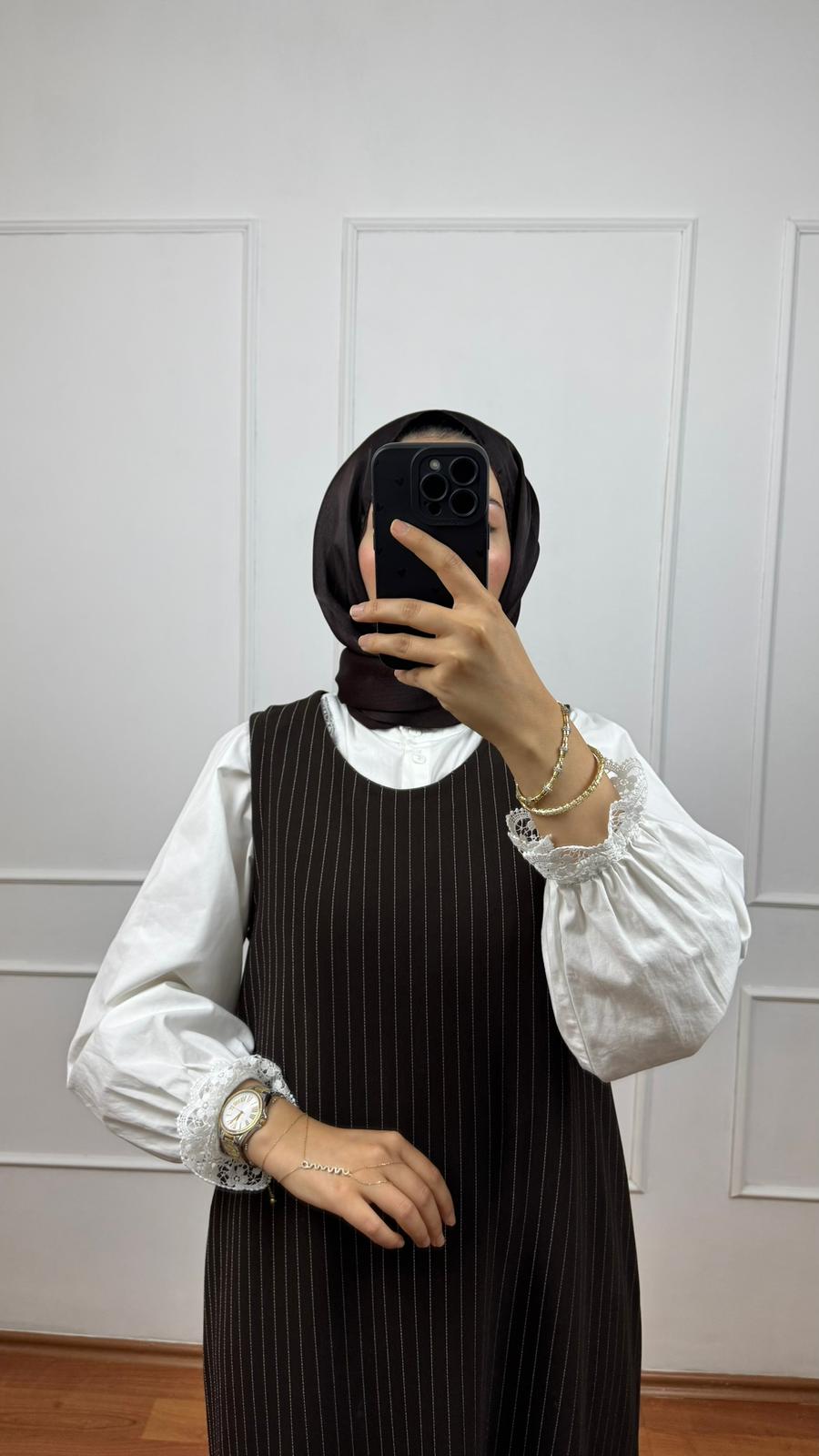 Kahverengi Jile Elbise